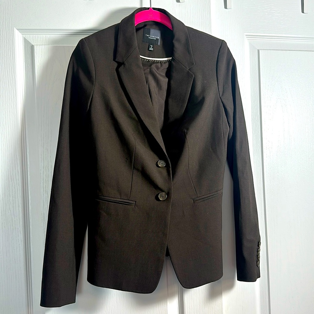 The Limited size 2 tall suit jacket - medium Heather brown with striped lining